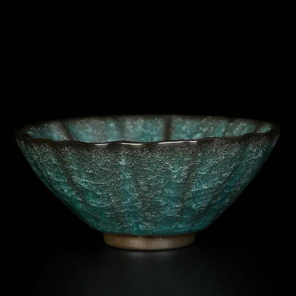 Crackle Glaze Collection Blue Rose Ice Blossom Lotus Cup