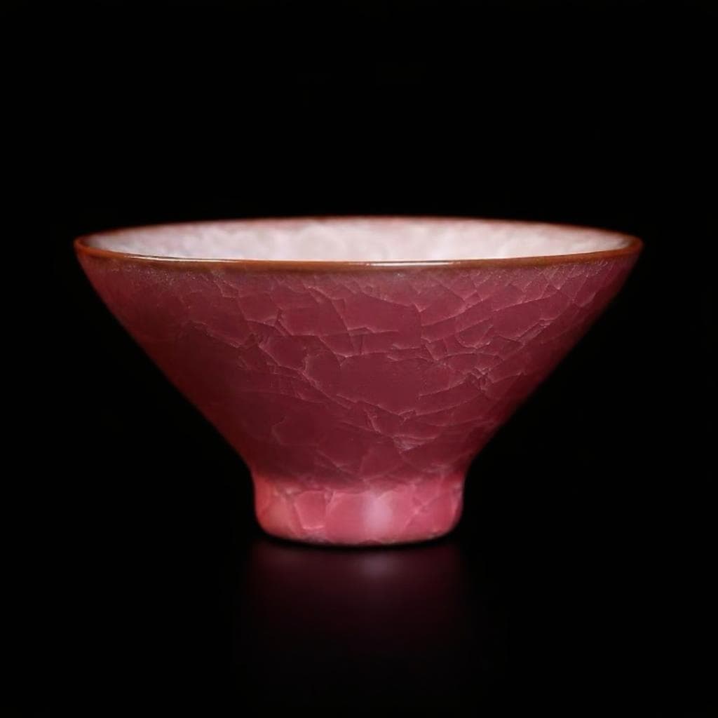 Crackle Glaze Collection Ice Blossom Conical Cup · Crimson