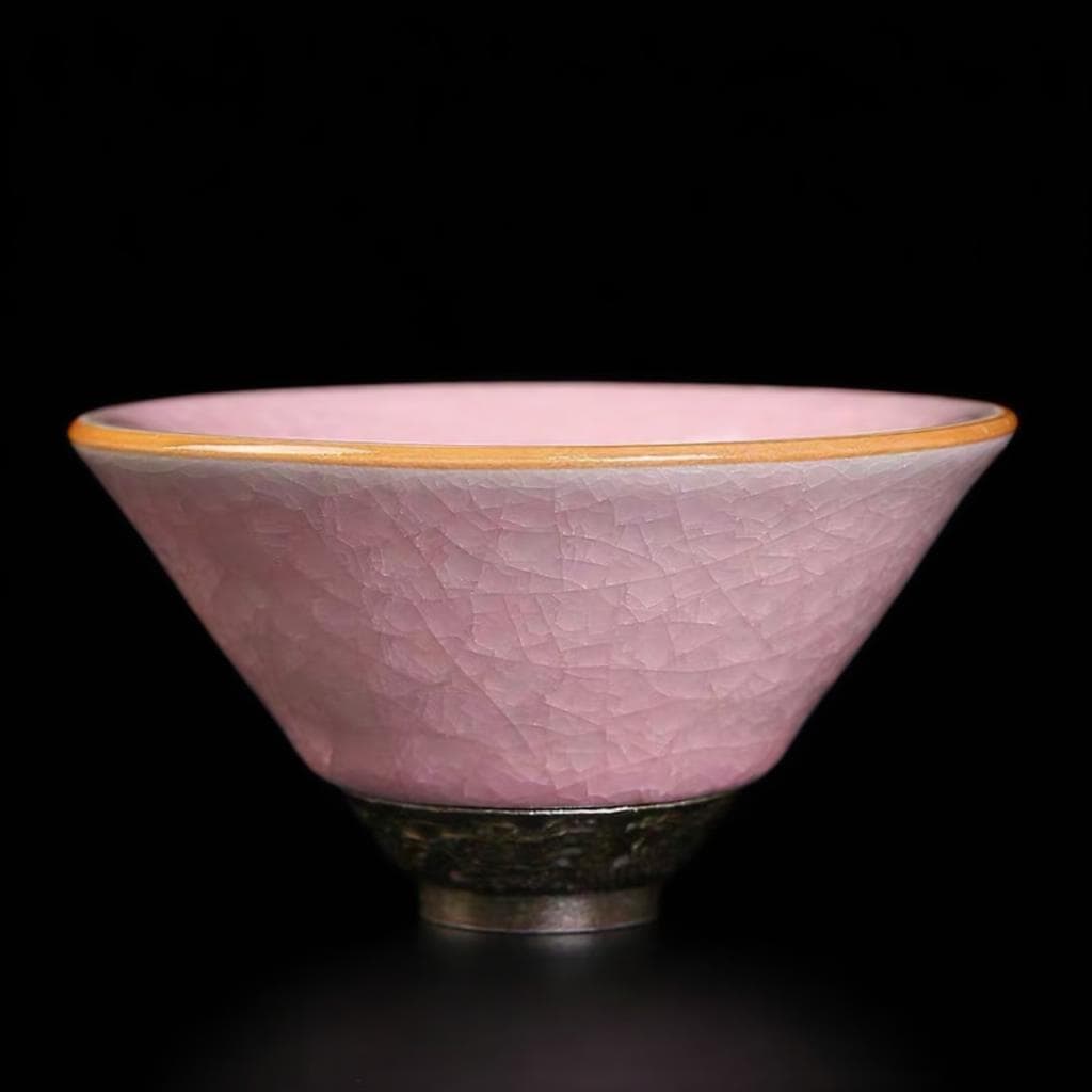 Crackle Glaze Collection Ru Kiln Conical Cup · Pink