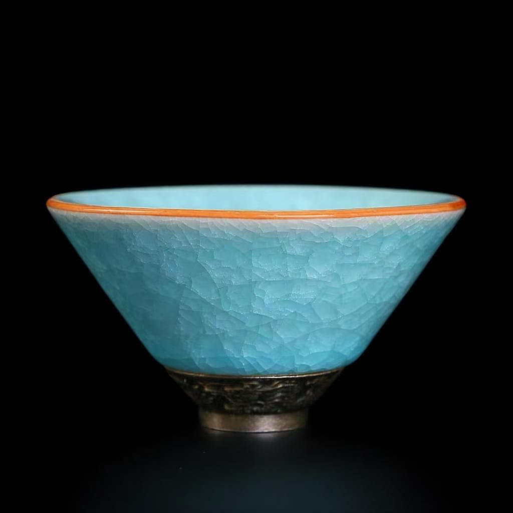 Crackle Glaze Collection Ru Kiln Conical Cup · Blue